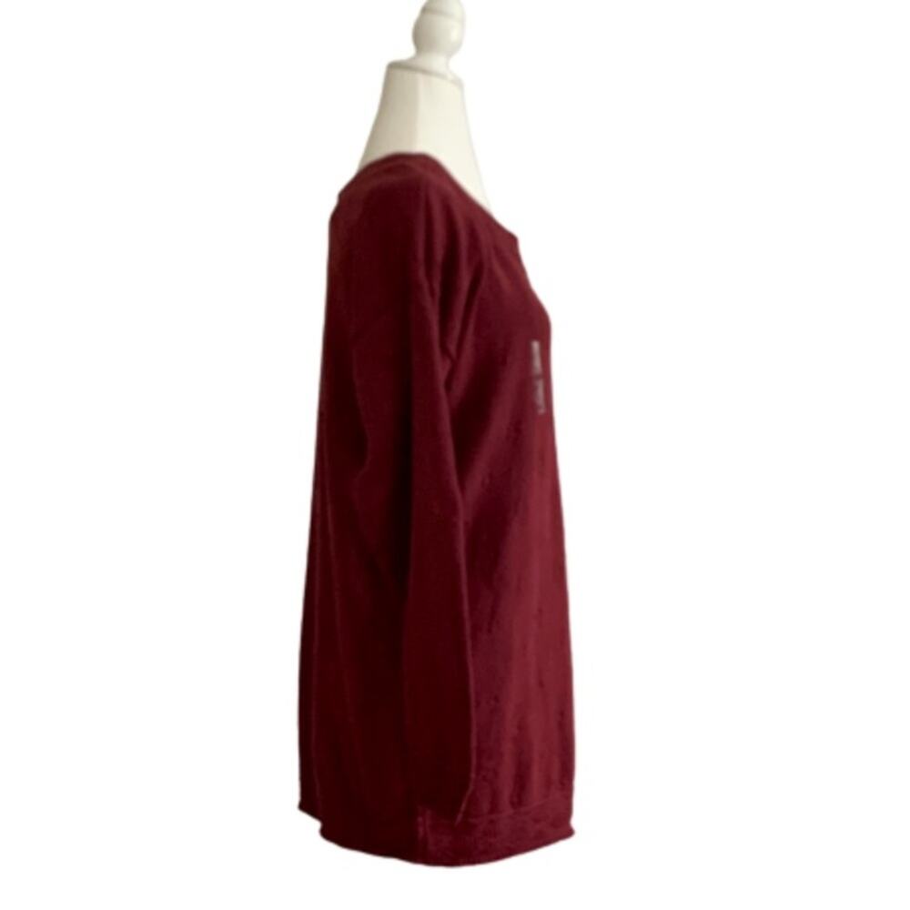 Vintage Express Sweater Tricot Burnt Red Cotton Knit Textured Scoop Neck XS NEW - Picture 6 of 12